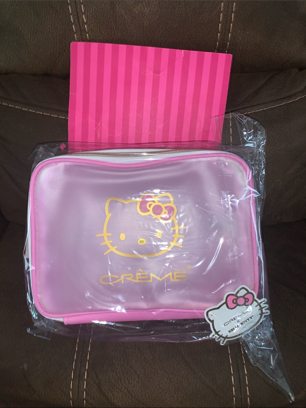 Crème Pink Hello Kitty Clear Cosmetic Bag